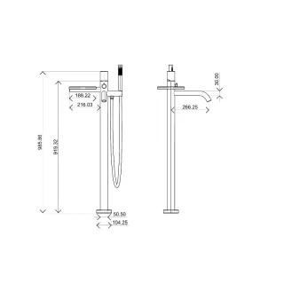 Напольный смеситель для ванны Boheme Stick Diamond 129-MG золото матовое